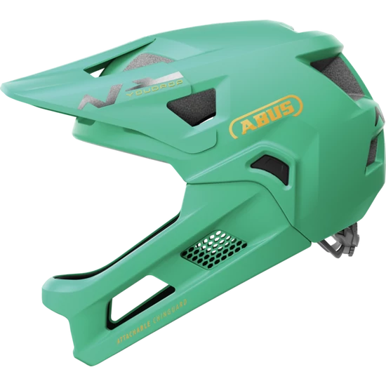 ABUS Youdrop FF salvia green gyerek fullface bukósisak 50-55 cm