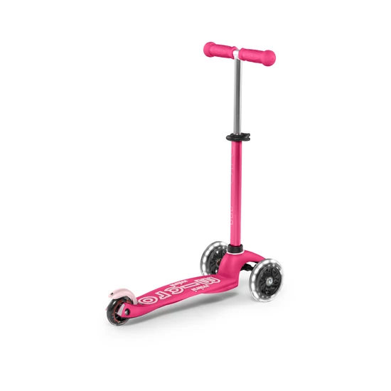 3in1 Mini Micro Deluxe Plus LED világító kerekű roller, pink