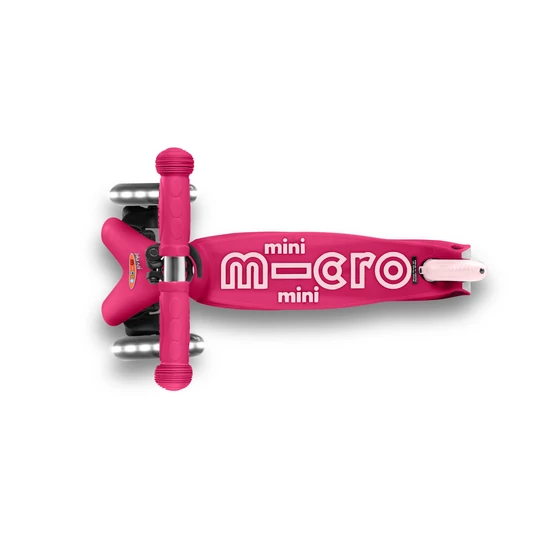 3in1 Mini Micro Deluxe Plus LED világító kerekű roller, pink