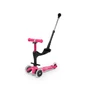 3in1 Mini Micro Deluxe Plus LED világító kerekű roller pink